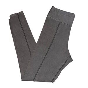 Jewel Toffier High-Waisted Contrast Seam Leggings Size Medium Womens Gray Stretc